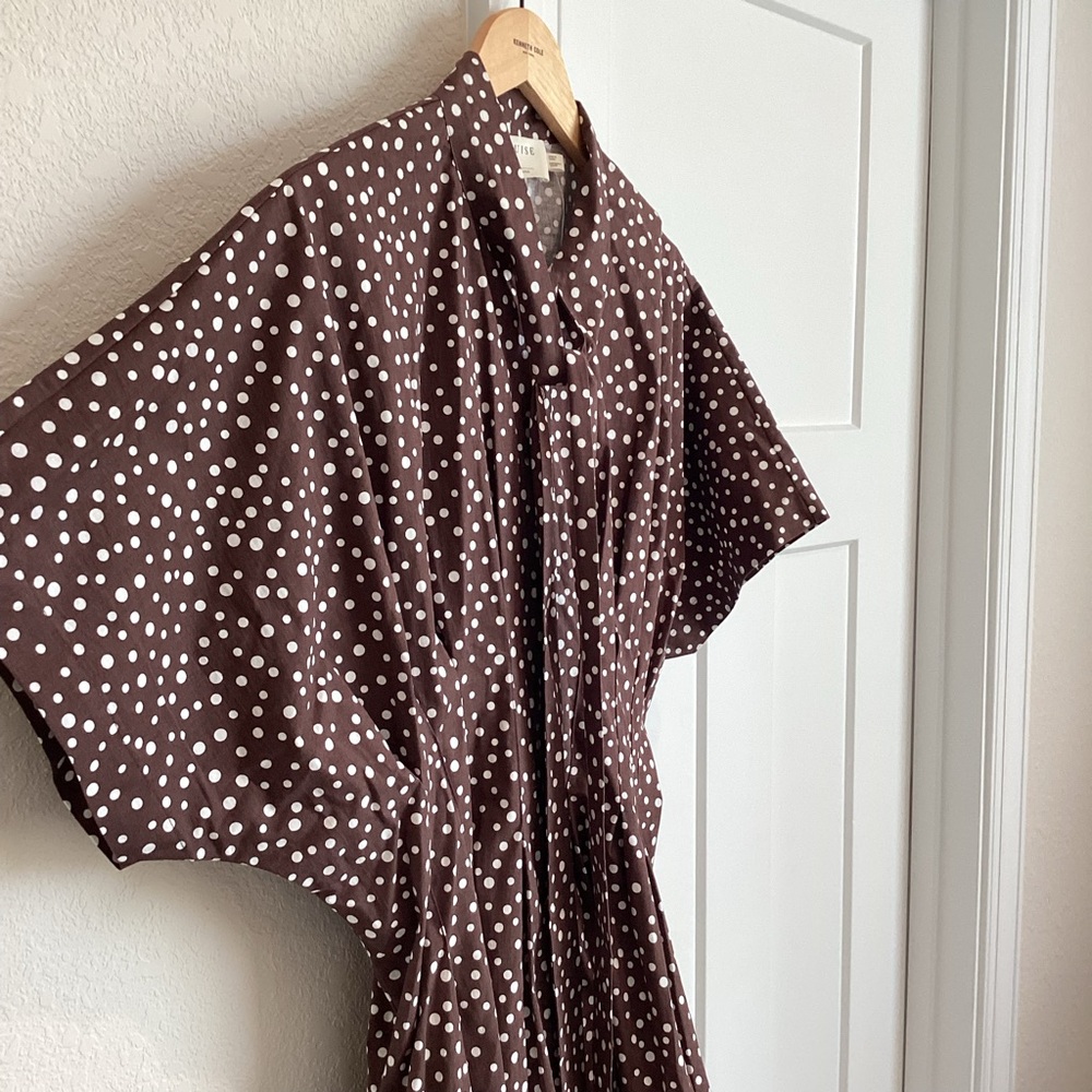 Exquise Tobie Collared Button-Front Tie-Neck Mini Shirt Dress Anthroplogie NEW - Picture 5 of 15